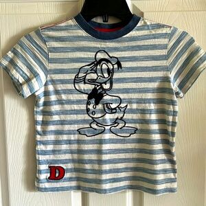 Hanna Andersson Donald Duck Cotton Striped Short Sleeve Shirt Size 4 (100‎ cm)